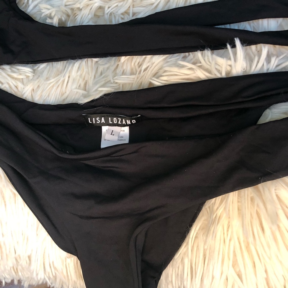 Lisa Lozano one piece cutout swimsuit black large - Picture 7 of 8